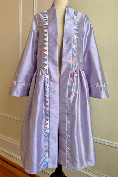 Lavender Silk Shantung Robe - Sankaku