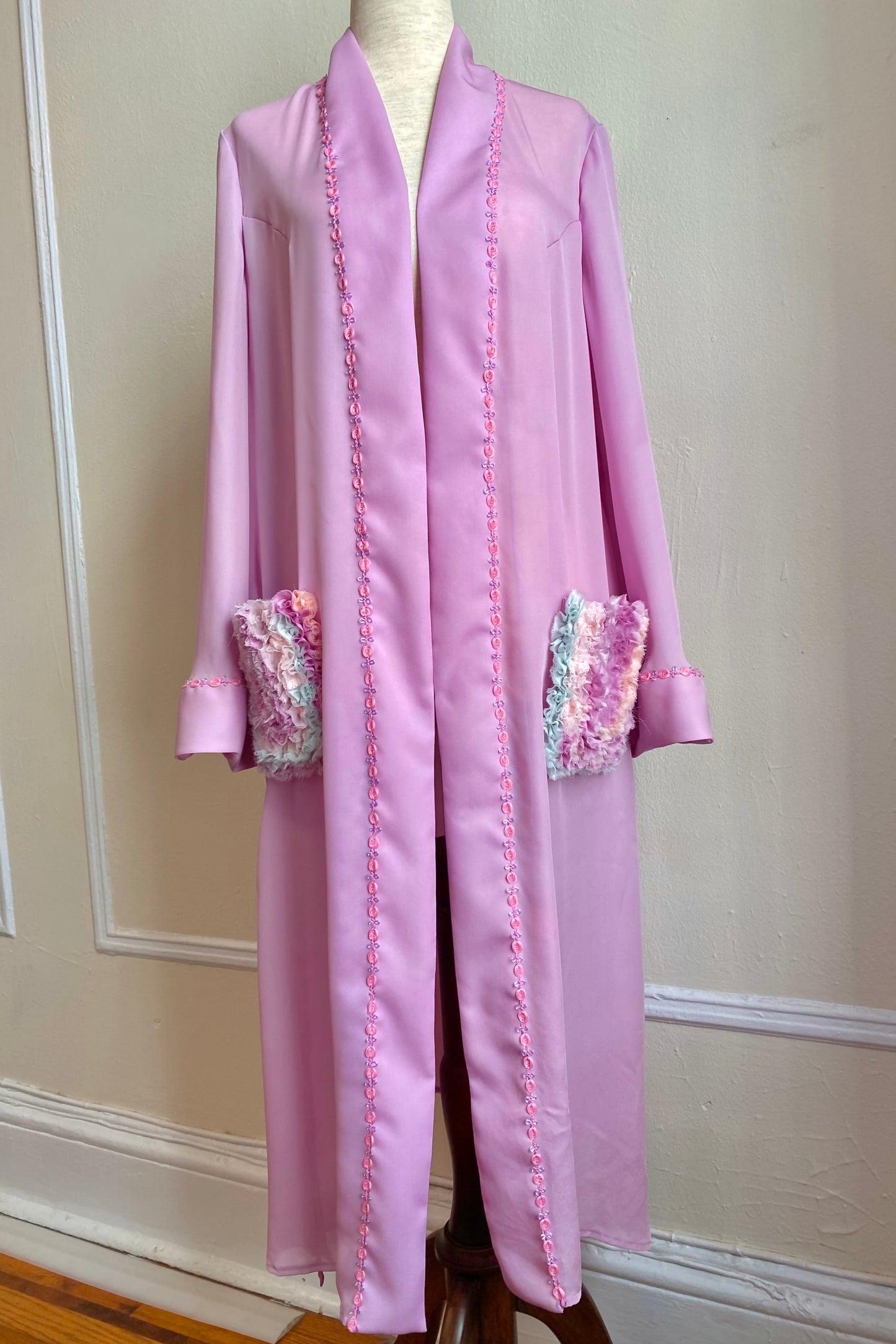 Silk Georgette Robe - Heart Ruffles