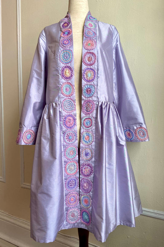 Lavender Silk Shantung Robe - Kaleidoscope