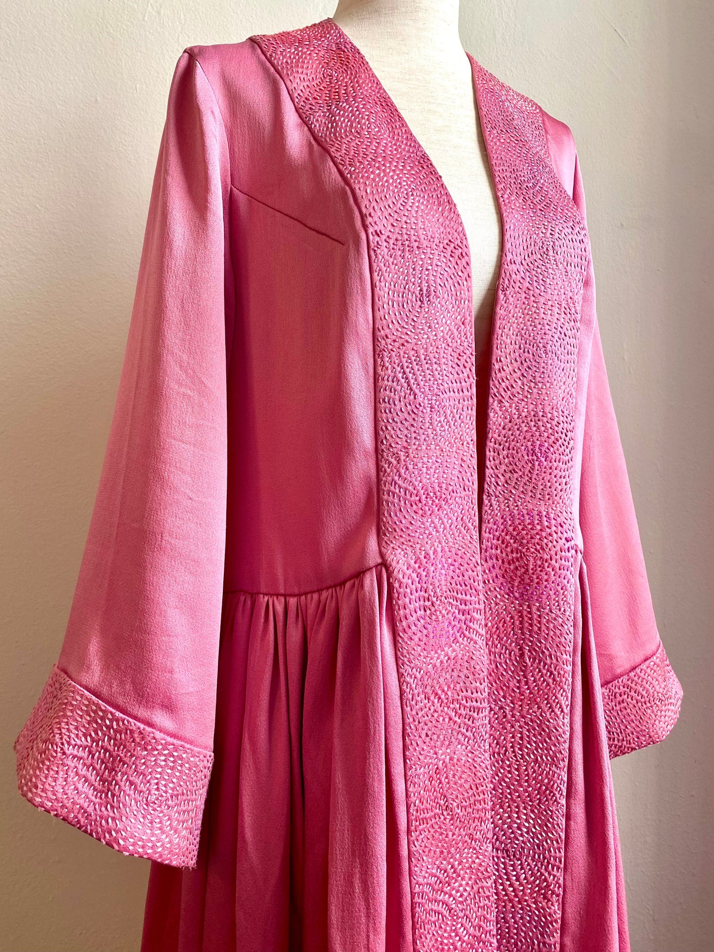 Pink Sashiko Robe - Poppin' Candy