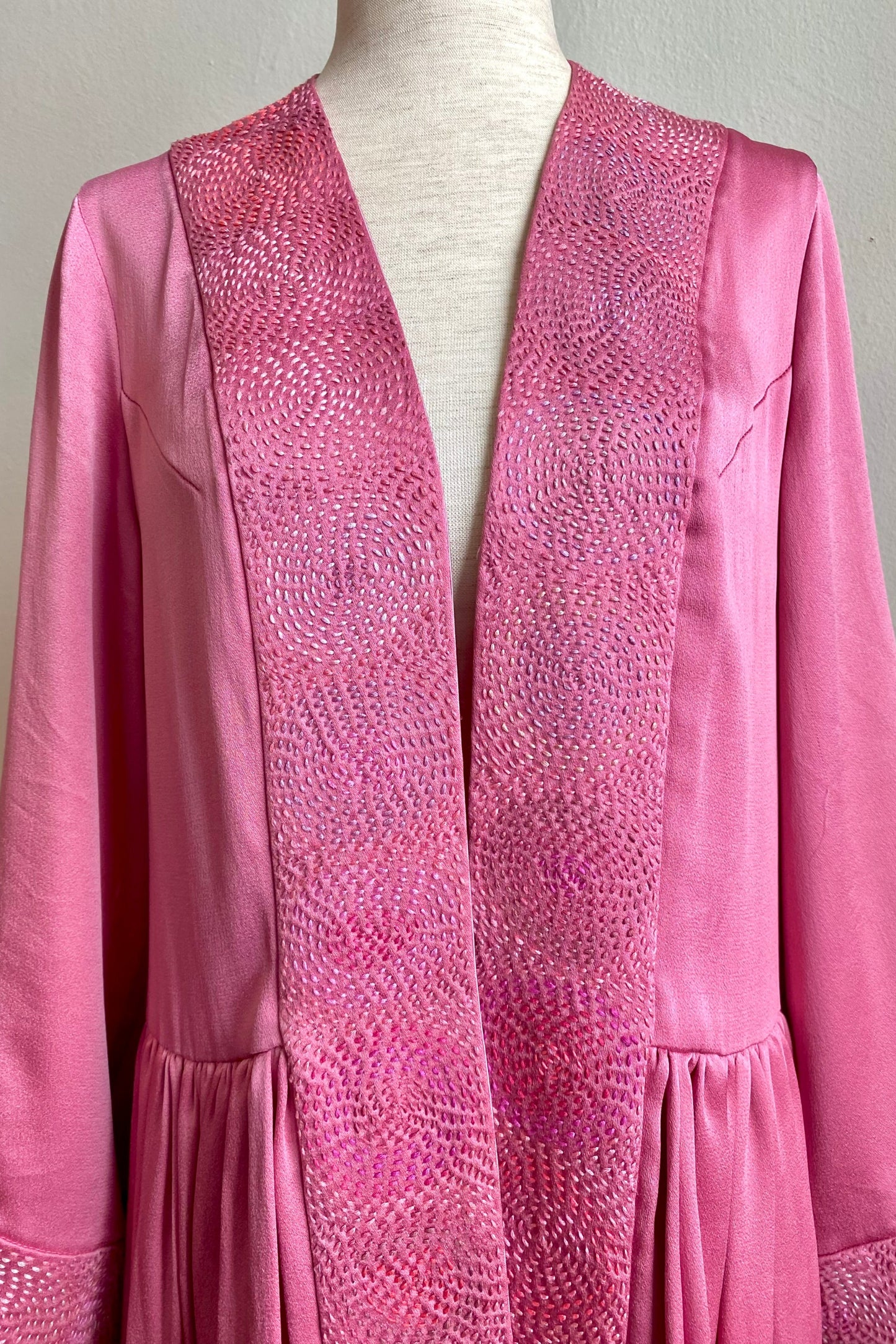 Pink Sashiko Robe - Poppin' Candy