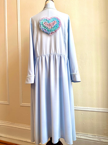 Blue Georgette Robe - Heart Ruffles